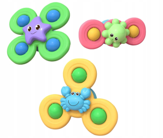 Fidget Spinner s prísavkou, Senzorická hračka do kúpeľa - Animals Oc
